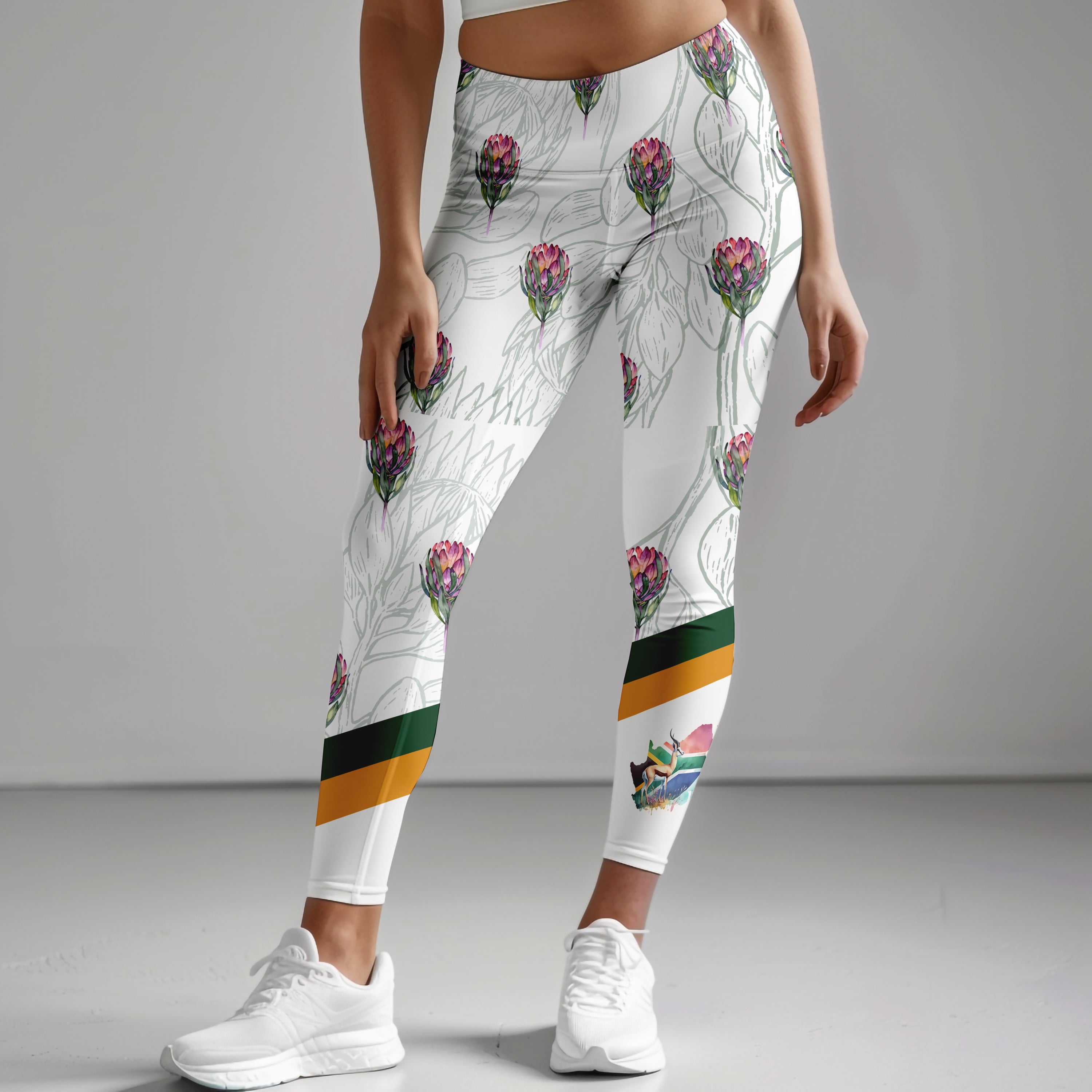 White Protea SA Supporters Leggings KF018